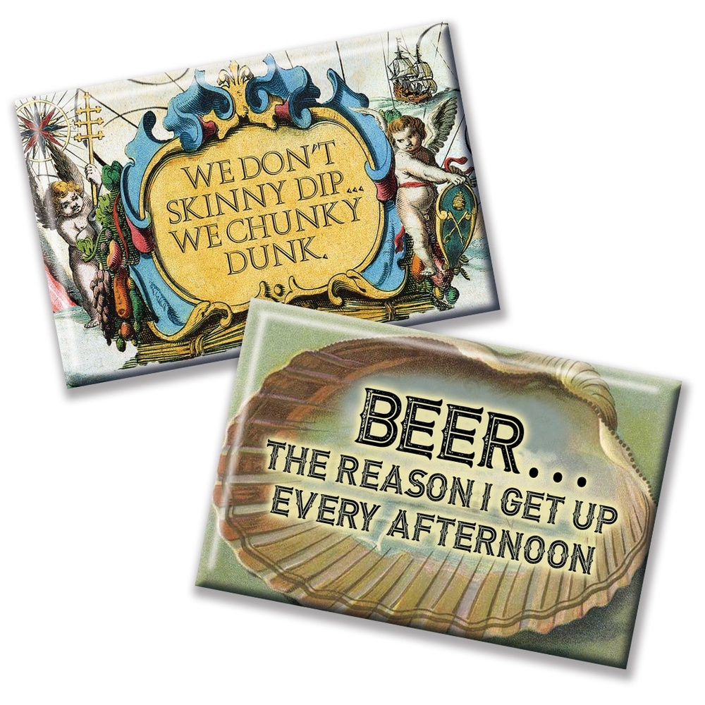 Funny Slogan magnet pair